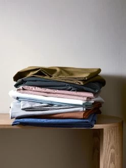 Halo Organic Cotton Sheet Set - Bijou Blue -Homewares Shop 2020 halo sheet stack