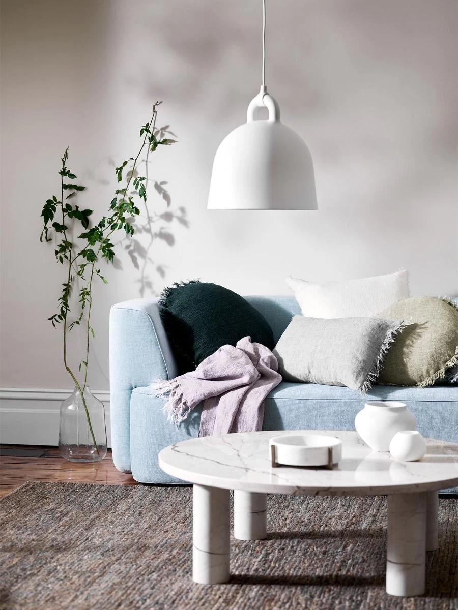 Vintage Linen Fringe 55cm Round Cushion - Dusk 6 Vintage Linen Fringe 55cm Round Cushion - Dusk - Image 4