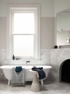 Paros Bath Towel - Limestone -Homewares Shop 2022 bathroom blues 1