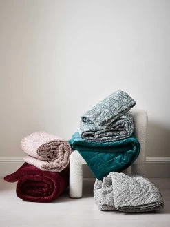 Luxury Velvet Coverlet - Indian Teal -Homewares Shop 2022 bedcover stack 3 1