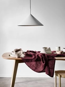 Vintage Linen Tablecloth - Syrah -Homewares Shop 2022 linen dining table syrah