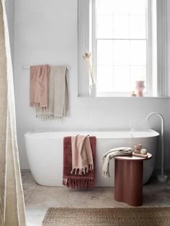 Paros Bath Sheet - Pink Clay -Homewares Shop 2022 paros towels pink natural