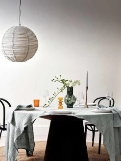 Vintage Linen Tablecloth - Limestone -Homewares Shop 2023 dining tablelinen 1