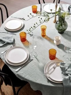 Vintage Linen Tablecloth - Limestone -Homewares Shop 2023 dining tablelinen 2