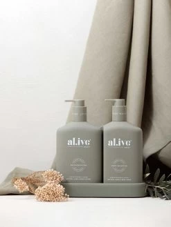 Green Pepper & Lotus Wash & Lotion DUO + Tray -Homewares Shop al ive green pepper lotus duo5