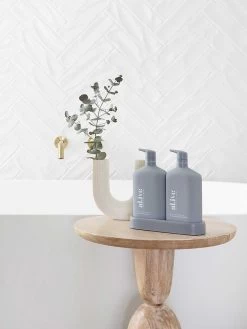 White Tea & Argan Oil Shampoo & Conditioner Duo -Homewares Shop al ive green white tea argan oil shampoo conditioner pack 4