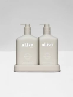 Sea Cotton & Coconut Wash & Lotion DUO + Tray -Homewares Shop alive duo sea cotton coconut 2