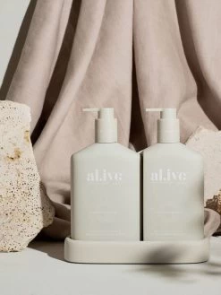 Sea Cotton & Coconut Wash & Lotion DUO + Tray -Homewares Shop alive sea cotton coconut lifestyle 2