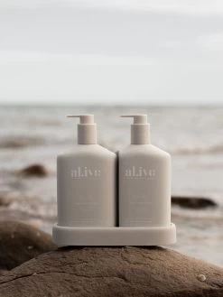 Sea Cotton & Coconut Wash & Lotion DUO + Tray -Homewares Shop alive sea cotton coconut lifestyle 3