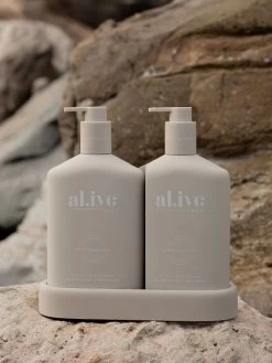 Sea Cotton & Coconut Wash & Lotion DUO + Tray -Homewares Shop alive sea cotton coconut lifestyle 4