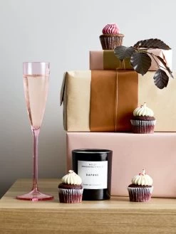 Champagne Flutes Set Of 2 - Pink -Homewares Shop aura gifts cupcakes champagne