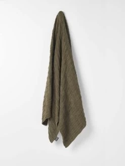 Basket Weave Throw - Khaki