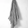 Cable Knit Throw - Pebble