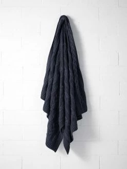 Cable Knit Throw - Slate