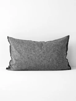 Chambray Fringe Standard Pillowcase - Smoke
