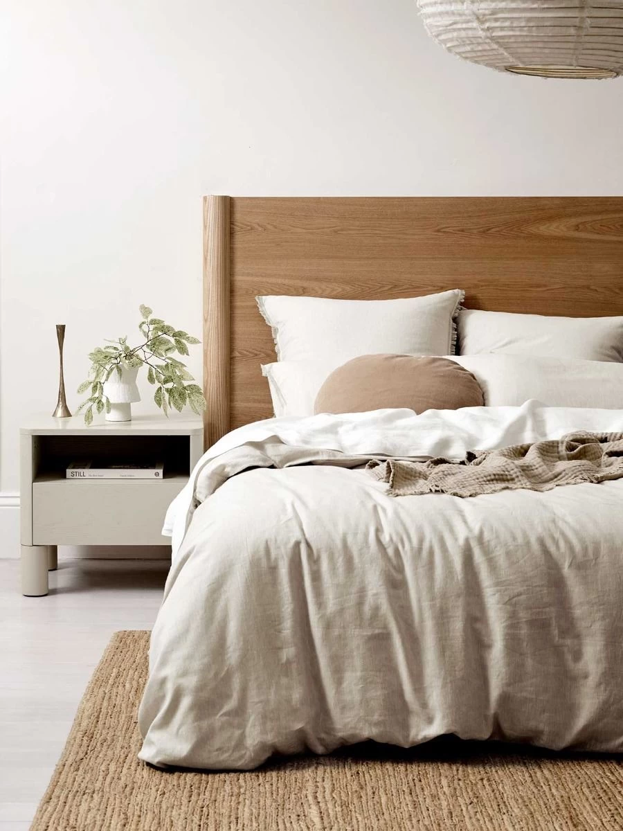 Chambray Fringe Quilt Cover - Natural 3 Chambray Fringe Quilt Cover - Natural