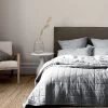 Chambray Coverlet - Dove -Homewares Shop chambray fringe bedcover dove 01 1