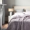 Chambray Coverlet - Lilac -Homewares Shop chambray fringe bedcover lilac 1 3