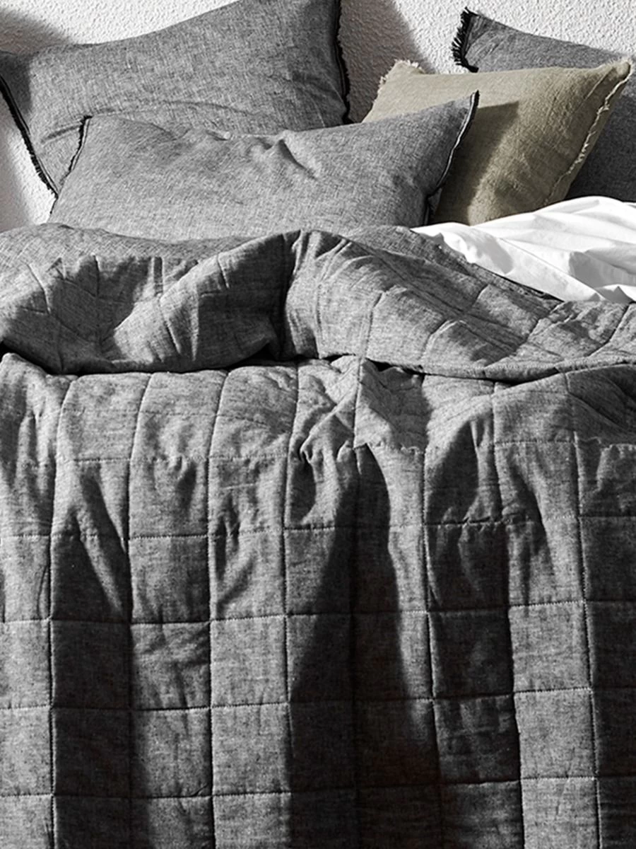 Chambray Coverlet - Smoke 5 Chambray Coverlet - Smoke - Image 3