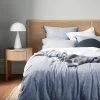 Chambray Fringe Quilt Cover - Denim -Homewares Shop chambray fringe bedlinen denim 7