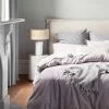 Chambray Fringe Quilt Cover - Lilac -Homewares Shop chambray fringe bedlinen lilac 6