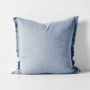 Chambray Fringe European Pillowcase - Denim