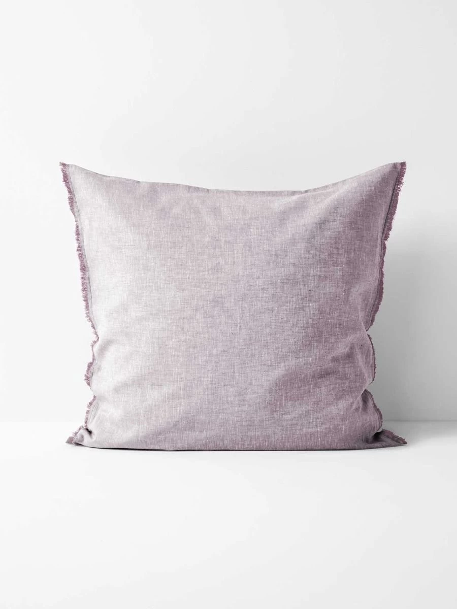 Chambray Fringe European Pillowcase - Lilac 3 Chambray Fringe European Pillowcase - Lilac