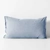 Chambray Fringe Standard Pillowcase - Denim 1 Chambray Fringe Standard Pillowcase - Denim -Homewares Shop chambray fringe pillowcase denim 1