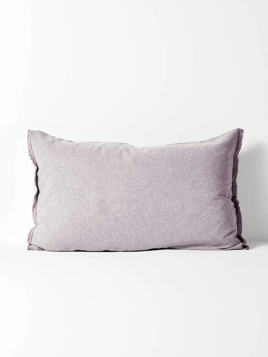 Chambray Fringe Standard Pillowcase - Lilac 3 Chambray Fringe Standard Pillowcase - Lilac