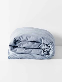 Chambray Fringe Quilt Cover - Denim -Homewares Shop chambray fringe quiltcover denim 3