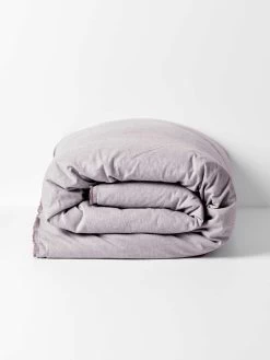 Chambray Fringe Quilt Cover - Lilac -Homewares Shop chambray fringe quiltcover lilac 1