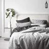 Chambray Quilted Quilt Cover - Dove -Homewares Shop chambray quilted bedlinen dove 4