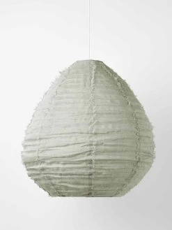 Cloud Fringed Pear Pendant - Limestone