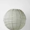 Cloud Fringed Round Pendant - Limestone -Homewares Shop cloud fringed linen pendant round limestone