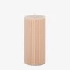 Fluted Medium Pillar Candle - Nude -Homewares Shop coast to coast ribbed pillar candle nude medium