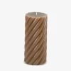 Twist Large Pillar Candle - Caramel -Homewares Shop coast to coast twist pillar candle caramel large