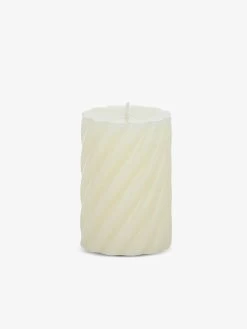 Twist Small Pillar Candle - Ivory