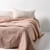 Crinkle Bed Cover - Pink Clay -Homewares Shop crinkle bed throw pink clay
