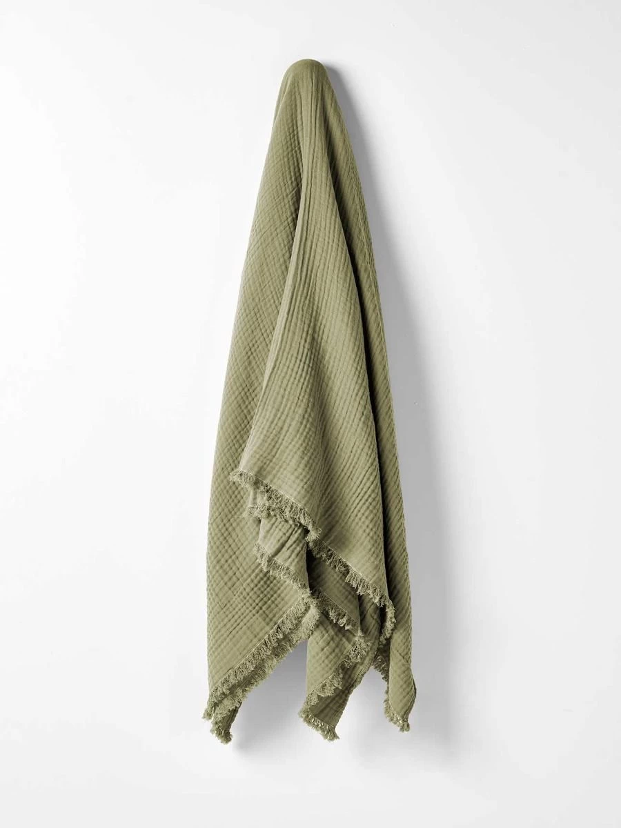 Crinkle Throw - Elm 3 Crinkle Throw - Elm