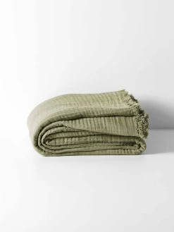 Crinkle Bed Cover - Elm -Homewares Shop crinkle throw elm 2