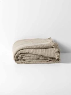 Crinkle Bed Cover - Feather -Homewares Shop crinkle throw feather