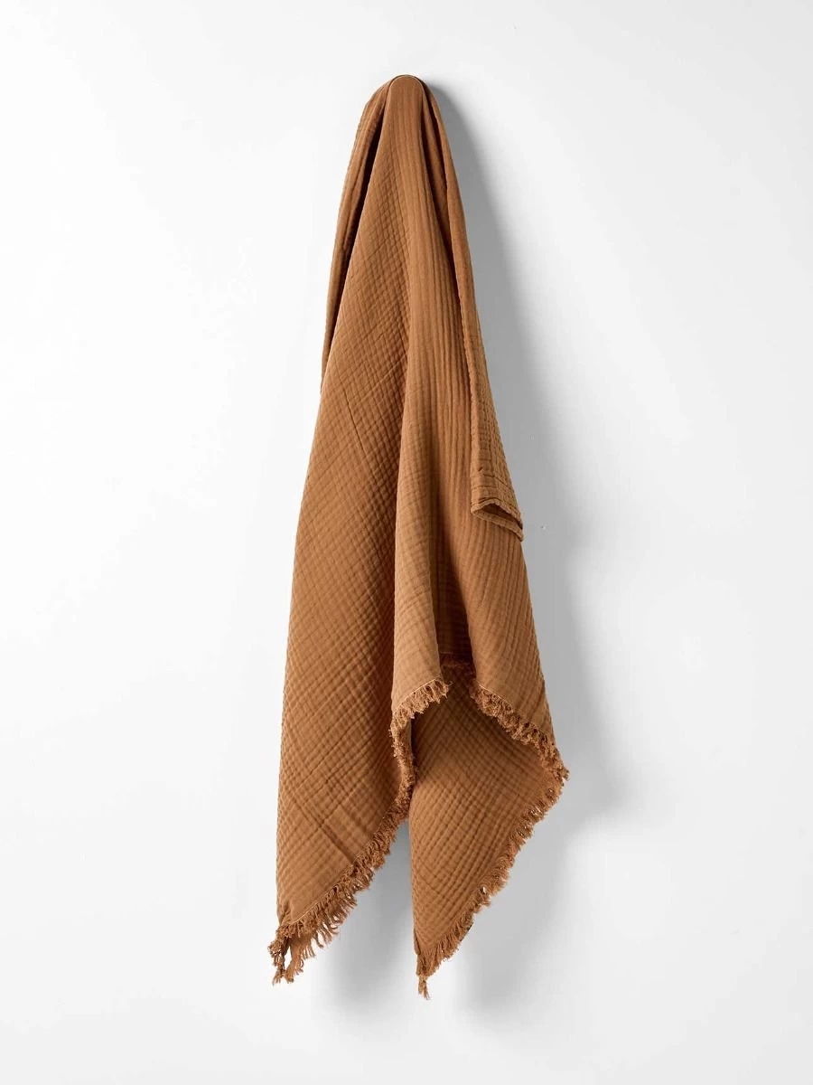Crinkle Throw - Pecan 3 Crinkle Throw - Pecan