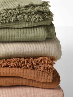 Crinkle Throw - Pecan 11 Crinkle Throw - Pecan -Homewares Shop crinkle throw stack 2 1 4