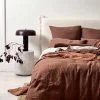 Emile Pure Linen Quilt Cover - Clove 1 Emile Pure Linen Quilt Cover - Clove -Homewares Shop emile bed linen clove 1 1