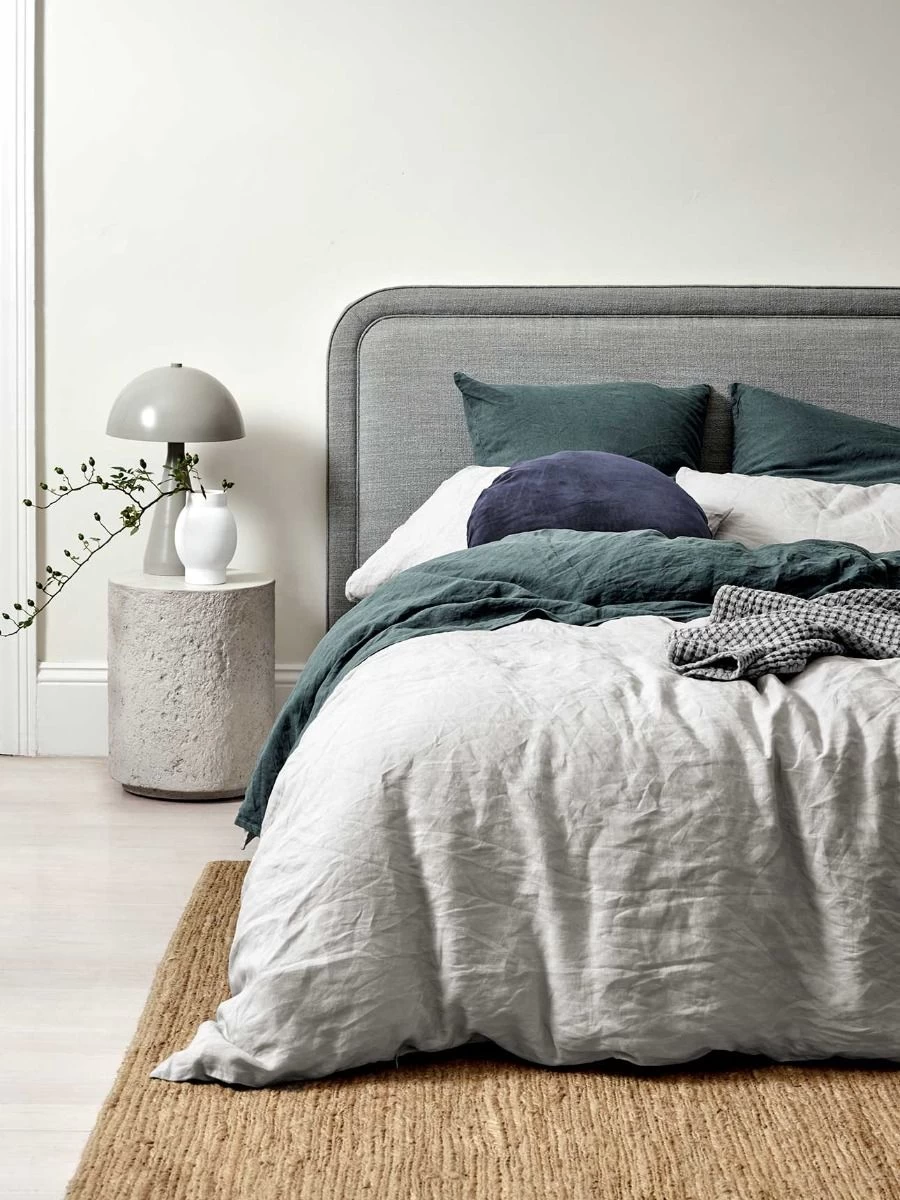 Emile Pure Linen Quilt Cover - Glacier 3 Emile Pure Linen Quilt Cover - Glacier