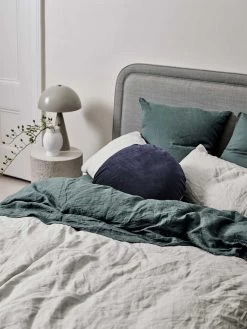 Emile Pure Linen Quilt Cover - Glacier 8 Emile Pure Linen Quilt Cover - Glacier -Homewares Shop emile bed linen glacier detail 2