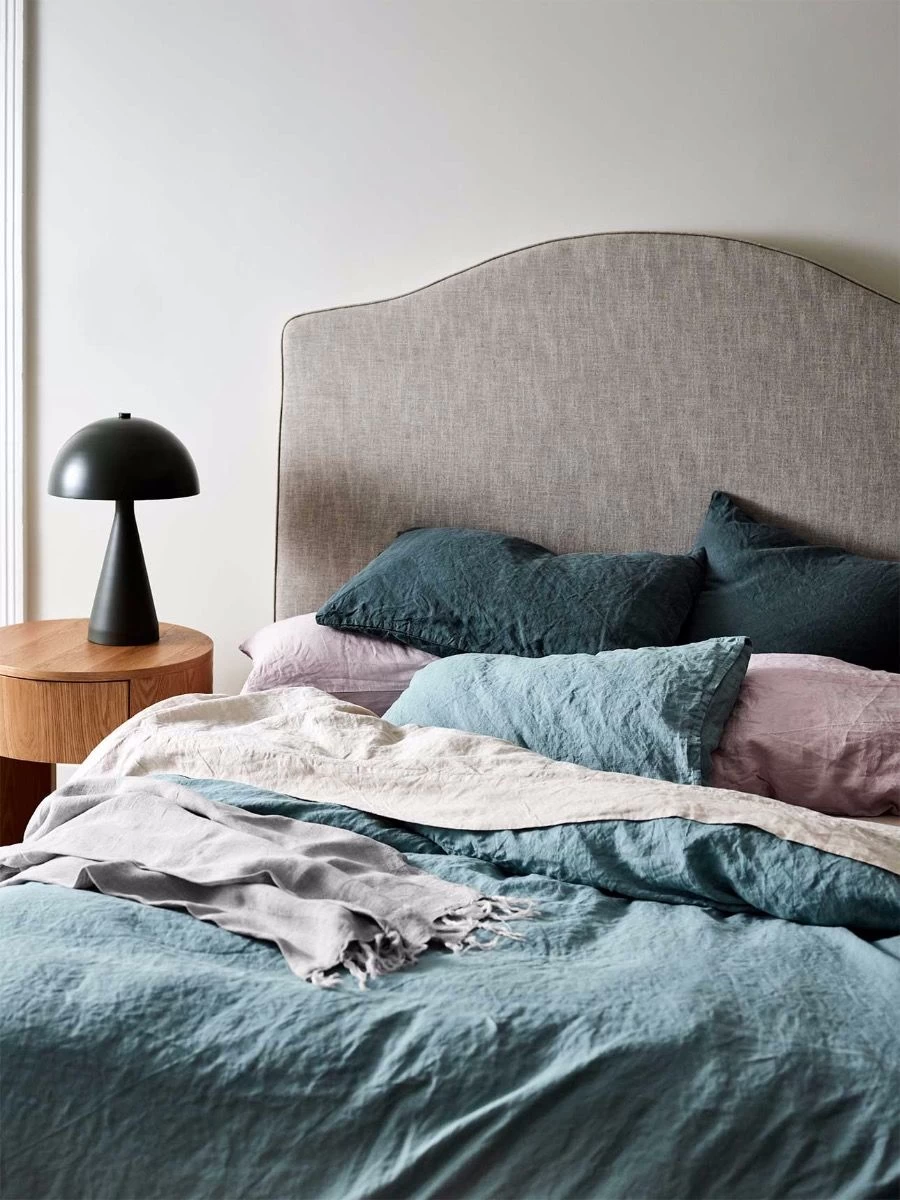 Emile Pure Linen Quilt Cover - Aegean Blue 6 Emile Pure Linen Quilt Cover - Aegean Blue - Image 4