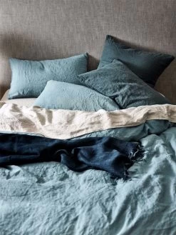Emile Pure Linen Quilt Cover - Aegean Blue 10 Emile Pure Linen Quilt Cover - Aegean Blue -Homewares Shop emile bedlinen aegean 3 3 3