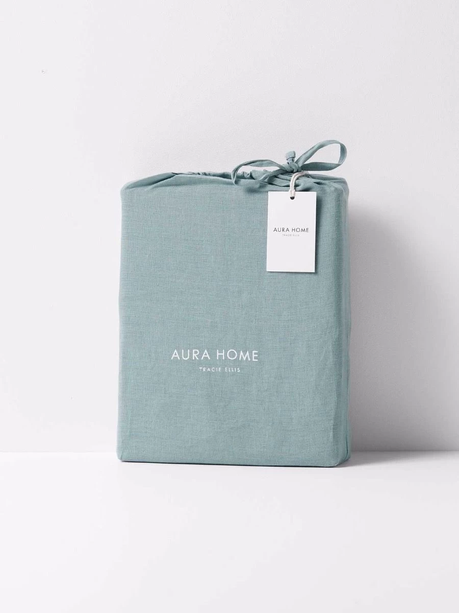 Emile Pure Linen Quilt Cover - Aegean Blue 8 Emile Pure Linen Quilt Cover - Aegean Blue - Image 6