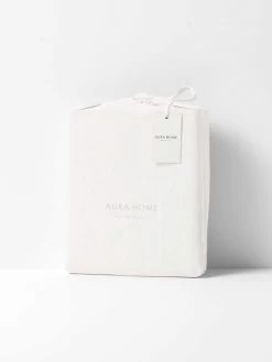 Emile Linen Fitted Sheet - Marshmallow -Homewares Shop emile packaging quilt cover marshmallow 1 1